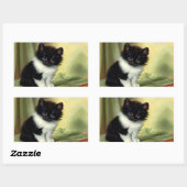 illustratie Tuxedo Kitten Rechthoekige Sticker (Vel)