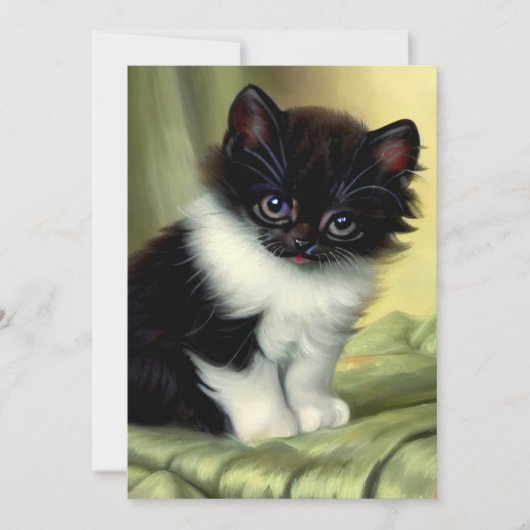 illustratie Tuxedo Kitten Save The Date (Voorkant)