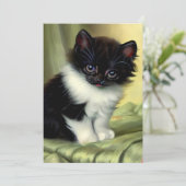 illustratie Tuxedo Kitten Save The Date (Staand voorkant)