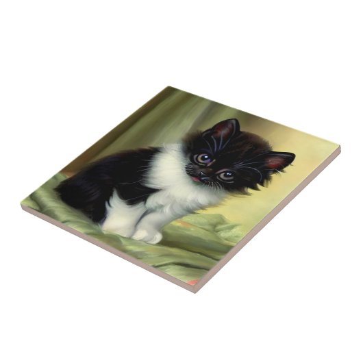  illustratie Tuxedo Kitten Tegeltje (Zijkant)