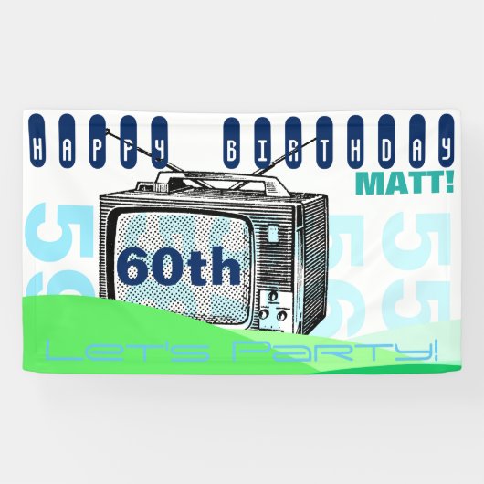  illustratie TV 60th Birthday banner (Horizontaal)