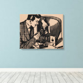  illustratie tv-reparateur Canvas afdrukken (Insitu (Houten vloer))