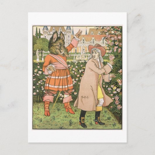 Illustratie uit Beauty en het Beast, 1901 (colo) Briefkaart (Voorkant)