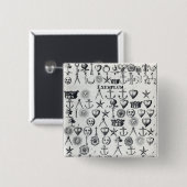 Illustratie uit boek 9 vierkante button 5,1 cm (Voorkant /achterkant)
