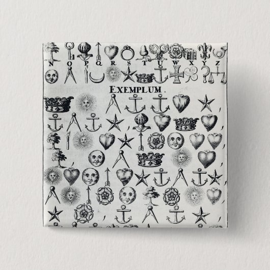 Illustratie uit boek 9 vierkante button 5,1 cm (Voorkant)
