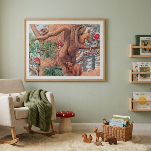 Illustratie uit 'Bos kinderen' van Elsa Beskow Poster