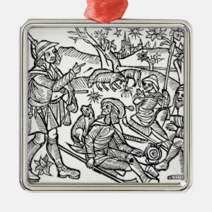 Illustratie uit de kalender van de herders metalen ornament