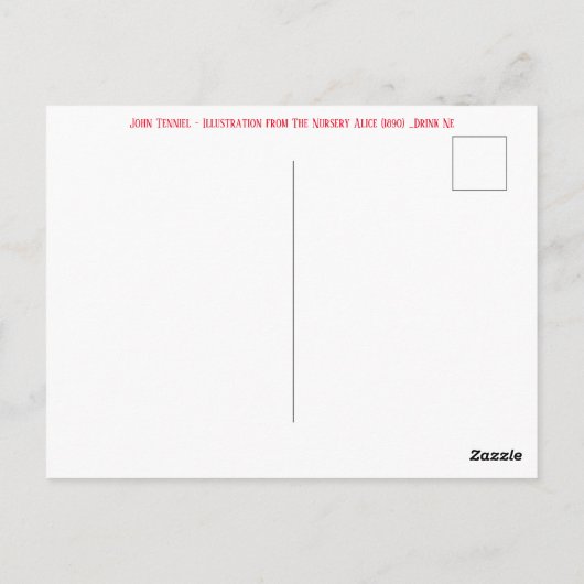 Illustratie uit de kinderkamer Alice - Drink me Briefkaart (Achterkant)