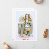 Illustratie uit de kinderkamer Alice - Drink me Notitiekaartje (Voorkant / Achterkant in situ)