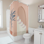 Illustratie uit de middelbare eeuw Terracotta Bohe Douchegordijn (In situ)