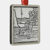 Illustratie uit "De reis van St. Brendan" Metalen Ornament (Rechts)