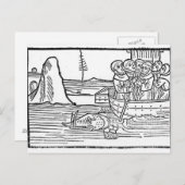 Illustratie uit de "Voyage of St. Brendan" Briefkaart (Voorkant / Achterkant)