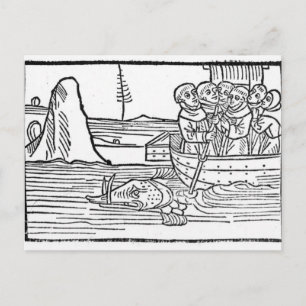 Illustratie uit de "Voyage of St. Brendan" Briefkaart