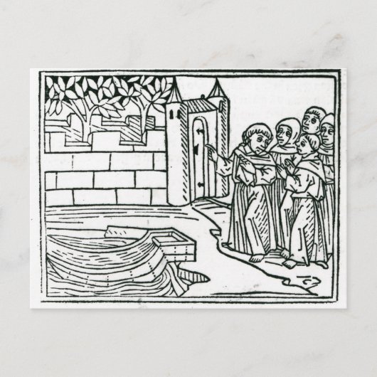 Illustratie uit de "Voyage of St. Brendan" Briefkaart (Voorkant)