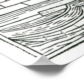 Illustratie uit de "Voyage of St. Brendan" Poster (Hoek)