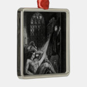 Illustratie uit "Frankenstein" Metalen Ornament (Rechts)