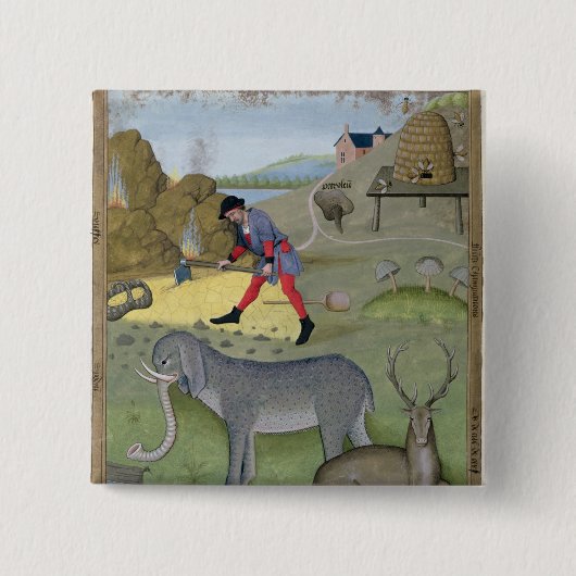 Illustratie uit het 'Boek van Eenvoud' Vierkante Button 5,1 Cm (Voorkant)