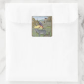 Illustratie uit het 'Boek van Eenvoud' Vierkante Sticker (Tas)