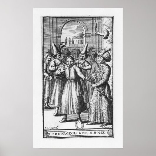 Illustratie uit "Le Bourgeois Gentilhomme" Poster (Voorkant)