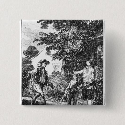 Illustratie uit 'L'Emile' Vierkante Button 5,1 Cm (Voorkant)