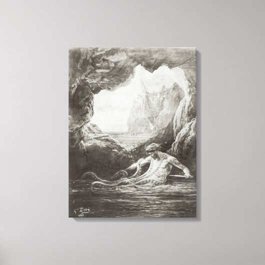 Illustratie uit "Les Travailleurs de la Mer" Canvas Afdruk (Voorkant)