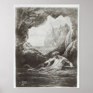 Illustratie uit "Les Travailleurs de la Mer" Poster