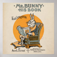 Illustratie uit oud kinderboek over konijnen
