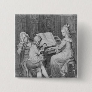 Illustratie uit "The Sorrows of Werther" Vierkante Button 5,1 Cm
