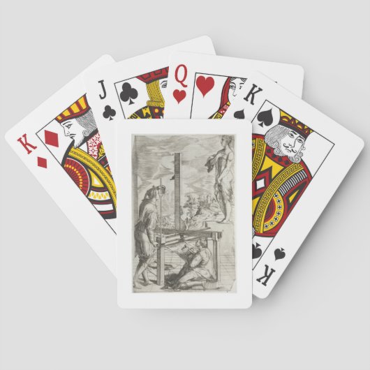 Illustratie uit Vignola's "The Two Rules of Prac Speelkaarten (Achterkant)