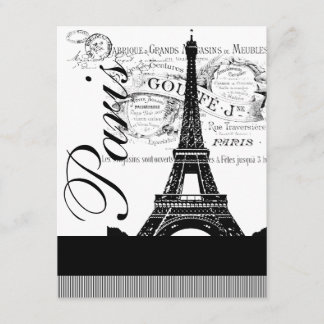 Illustratie uitnodiging Eiffeltoren vintage Parijs