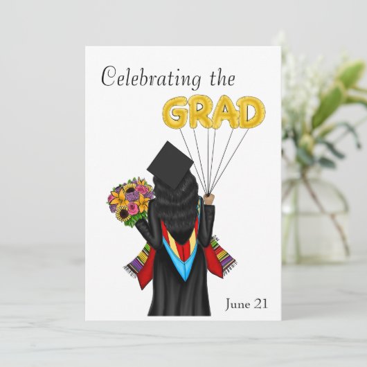 Illustratie uitnodiging mastergraad Afstuderen (Staand voorkant)