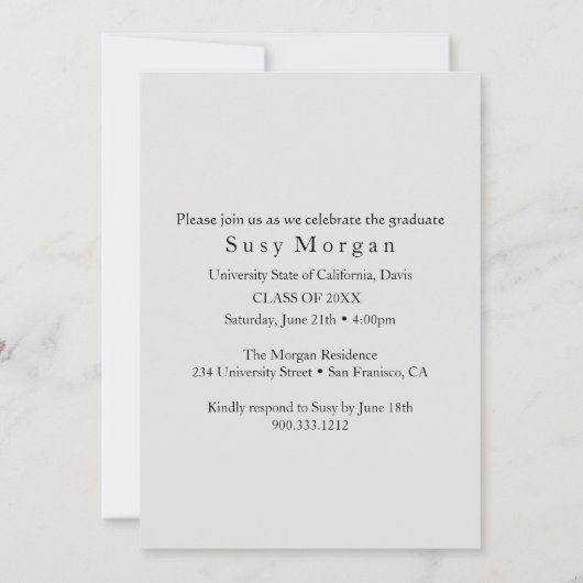 Illustratie uitnodiging mastergraad Afstuderen  (Achterkant)