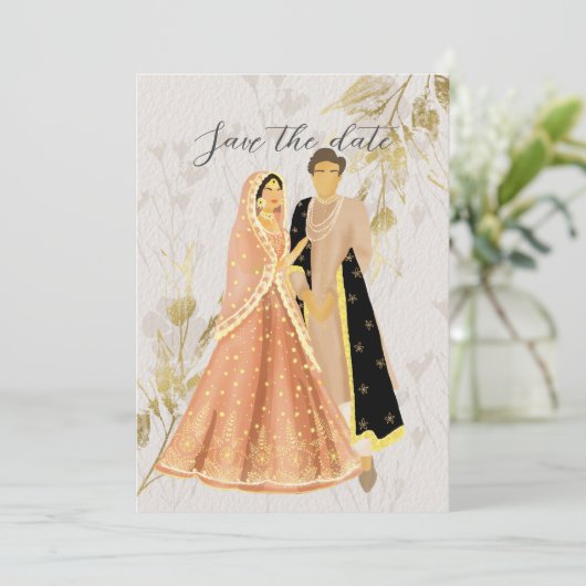 Illustratie: Uitnodiging voor een Indische/Pakista (Staand voorkant)
