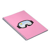 Illustratie Uitzicht Ski Goggles Illustratie Roze Notitieboek (Rechterzijde)