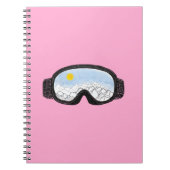 Illustratie Uitzicht Ski Goggles Illustratie Roze Notitieboek (Voorkant)