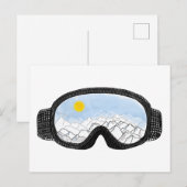 Illustratie Uitzicht Ski Goggles Mountain Briefkaart (Voorkant / Achterkant)