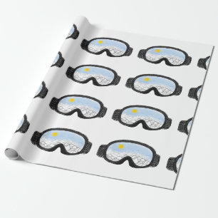 Illustratie Uitzicht Ski Goggles Mountain Cadeaupapier