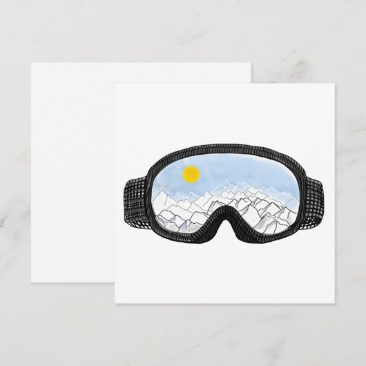 Illustratie Uitzicht Ski Goggles Mountain Feestdagenkaart (Voorkant / Achterkant)