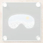 Illustratie Uitzicht Ski Goggles Mountain Glazen Onderzetter (Achterkant)