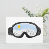 Illustratie Uitzicht Ski Goggles Mountain Kaart (Staand voorkant)