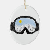 Illustratie Uitzicht Ski Goggles Mountain Keramisch Ornament (Rechts)