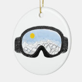 Illustratie Uitzicht Ski Goggles Mountain Keramisch Ornament (Links)