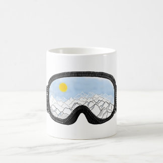 Illustratie Uitzicht Ski Goggles Mountain Koffiemok