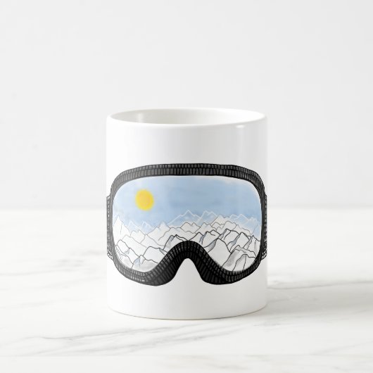 Illustratie Uitzicht Ski Goggles Mountain Koffiemok (Center)