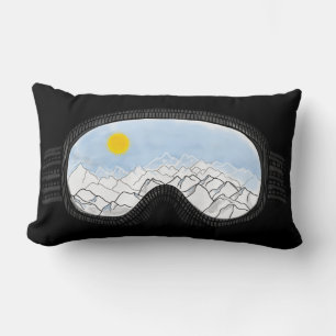 Illustratie Uitzicht Ski Goggles Mountain Kussen