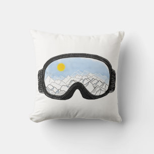 Illustratie Uitzicht Ski Goggles Mountain Kussen