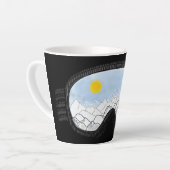 Illustratie Uitzicht Ski Goggles Mountain Latte Mok (Linkerhoek)