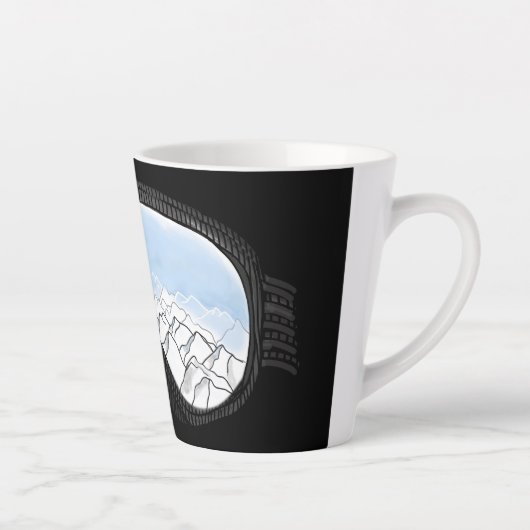 Illustratie Uitzicht Ski Goggles Mountain Latte Mok (Rechts)