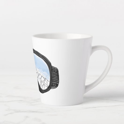 Illustratie Uitzicht Ski Goggles Mountain Latte Mok (Rechts)