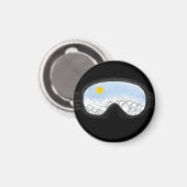 Illustratie Uitzicht Ski Goggles Mountain Magneet (Voorkant / Achterkant)